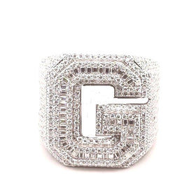 925 MOISSANTE LETTER “G” RING