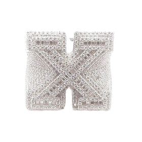 925 MOISSANTE LETTER “X” RING