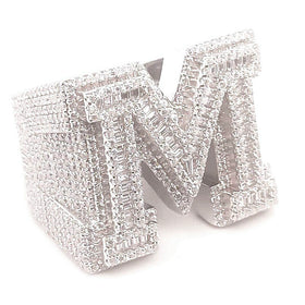 925 MOISSANTE LETTER “M” RING