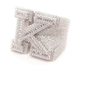 925 MOISSANTE LETTER “K” RING