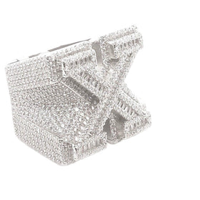 925 MOISSANTE LETTER “X” RING