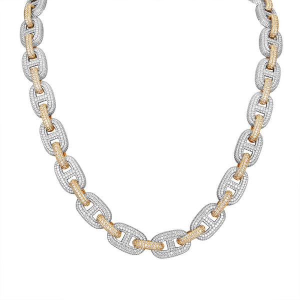 Custom Iced Out Two Tone Mariner Link Lab Made Diamond