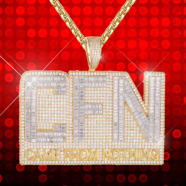 CFN purchases Came From Nothing Gold Color Iced Diamond Pendant