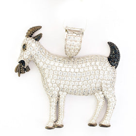 Blinged Out Goat Pendant sterling cz