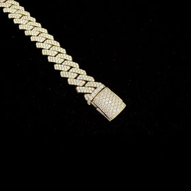 925 Silver 9MM Sharpie Style Cuban Link Bracelet VVS-D Moissanite