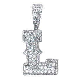 White Beautiful Custom Initial Pendant