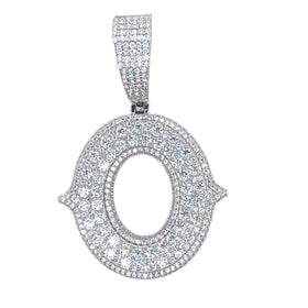 White Beautiful Custom intial Pendant Gift all Occasion Silver Cubic Zirconia