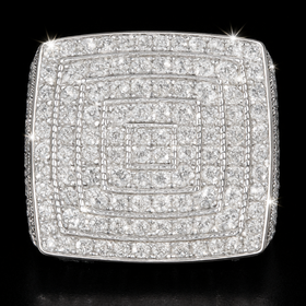 925 Sterling Silver Moissanite Square Ring