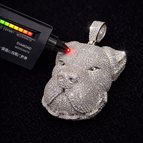 925 Sterling Silver VVS Moissanite Custom Pitbull Pendant