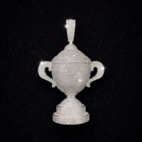 925 Sterling Silver VVS Moissanite Custom Trophy Pendant