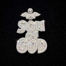 925 Sterling Silver VVS Moissanite Custom Son of God Pendant