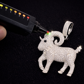 925 Sterling Silver VVS Moissanite Ram Pendant