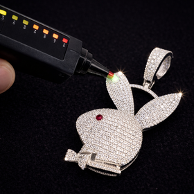 925 Sterling Silver VVS Moissanite Bunny Pendant