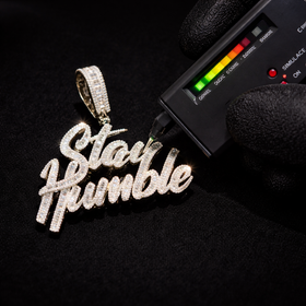 925 Sterling Silver Moissanite Stay Humble Pendant