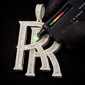 925 Sterling Silver Moissanite RR Pendent