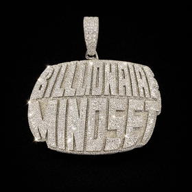 925 Sterling Silver Moissanite Billionaire Mindset Pendent