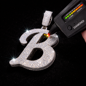 925 Sterling Silver VVS Moissanite Custom “B” Initial Pendant