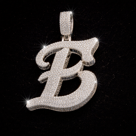 925 Sterling Silver VVS Moissanite Custom “E” Initial Pendant