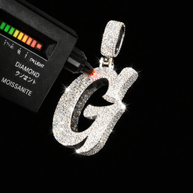 925 Sterling Silver VVS Moissanite Custom “G” Initial Pendant