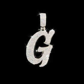 925 Sterling Silver VVS Moissanite Custom “G” Initial Pendant