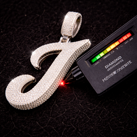 925 Sterling Silver VVS Moissanite Custom “J” Initial Pendant