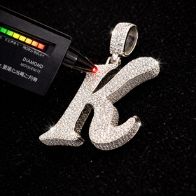 925 Sterling Silver VVS Moissanite Custom “K” Initial Pendant