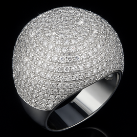 925 Sterling Silver Moissanite Round Dome Ring