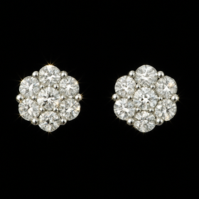 925 Sterling Silver Cluster Earrings