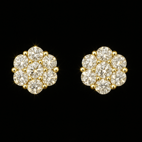 925 Sterling Silver Cluster Earrings