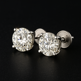 925 Sterling Silver Solitaire 6MM Earrings