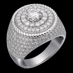 925 Sterling Silver Moissanite Cluster Ring