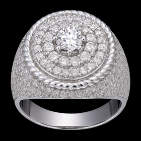 925 Sterling Silver Moissanite Cluster Ring