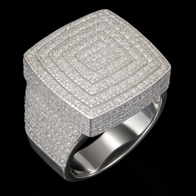 925 Sterling Silver Moissanite Square Ring