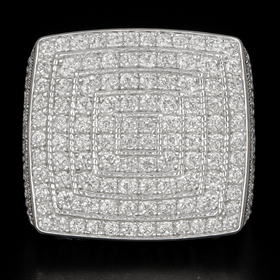 925 Sterling Silver Moissanite Square Ring