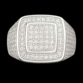 925 Sterling Silver Classic square Moissanite Ring