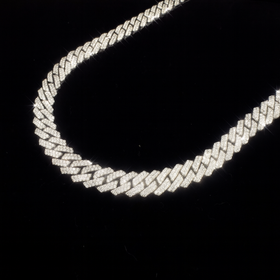925 Silver 13MM Cuban Link Chain VVS Moissanite