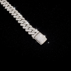 925 Silver 9MM Sharpie Style Cuban Link Bracelet VVS-D Moissanite