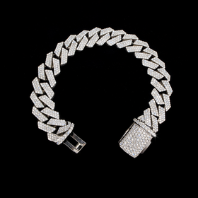 925 Silver 16MM Sharpie Style Cuban Link Bracelet VVS-D Moissanite