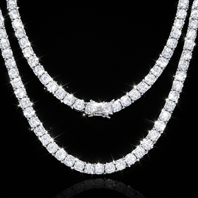 925 Sterling Silver Moissanite 5MM Tennis Chain