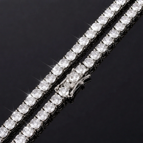 925 Sterling Silver Moissanite 5MM Tennis Chain