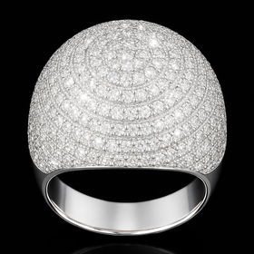 925 Sterling Silver Moissanite Round Dome Ring