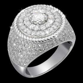 925 Sterling Silver Moissanite Cluster Ring