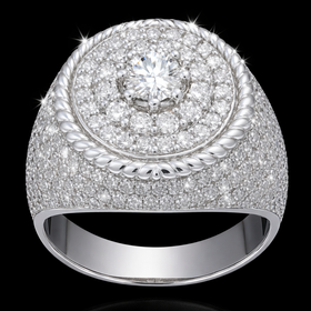 925 Sterling Silver Moissanite Cluster Ring