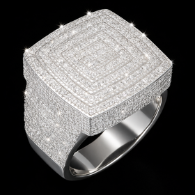 925 Sterling Silver Moissanite Square Ring