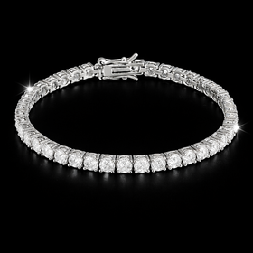 925 Sterling Silver Moissanite 3MM Tennis Bracelet