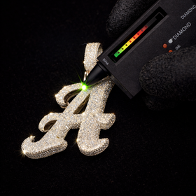 925 Sterling Silver VVS Moissanite Custom “A” Initial Pendant