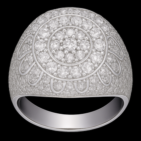 925 Sterling Silver Crown Dome Moissanite Ring