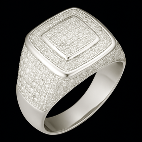 925 Sterling Silver Classic square Moissanite Ring