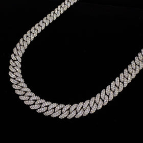 925 Silver 10MM Dome Style Cuban Link Chain VVS Moissanite