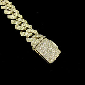 925 Silver 16MM Sharpie Style Cuban Link Bracelet VVS-D Moissanite